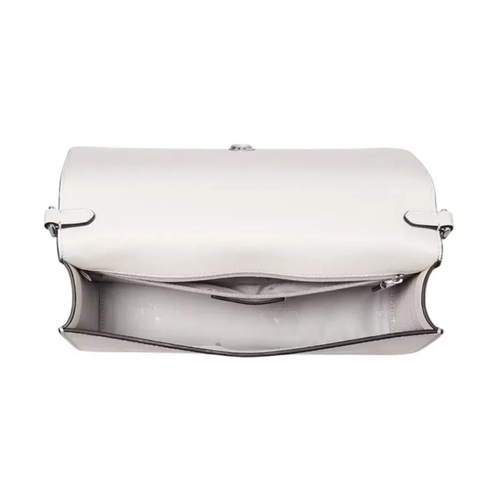 Kate Spade Womens Grey Leather Madison Medium Flap Convertible Crossbody New